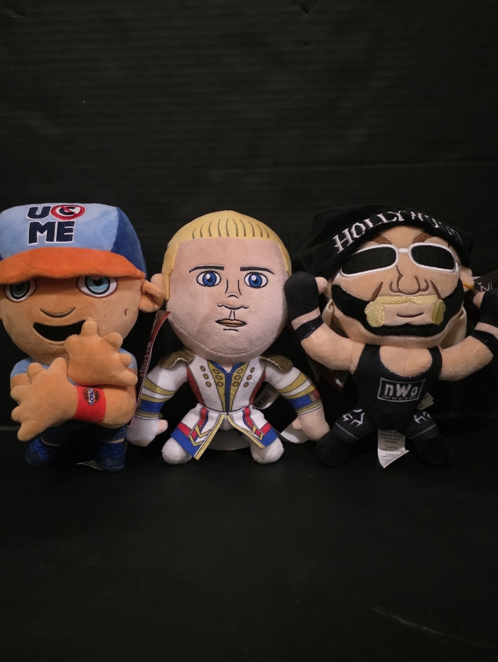 NWT Lot Of 3 WWE 9" Plush Cody Rhodes, John Cena, Hollywood Hulk Hogan